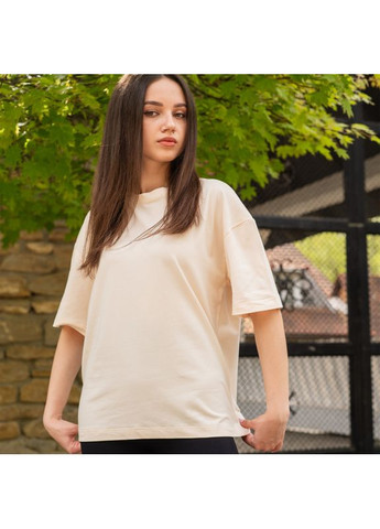 Футболка жіноча Oversize Вершковий, Розмір Одягу S, Колір Бежевий Badger - (354697642)