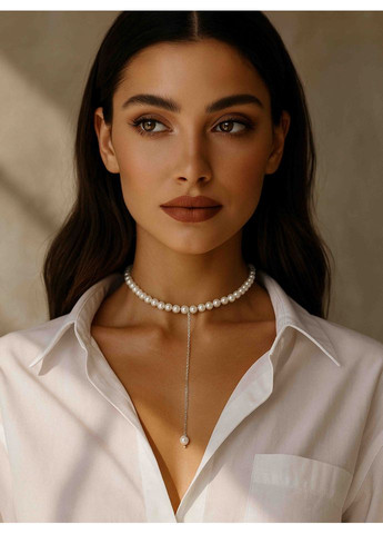 Перлинне кольє з ланцюжком-краваткою 5520 LeBijou (368559361)