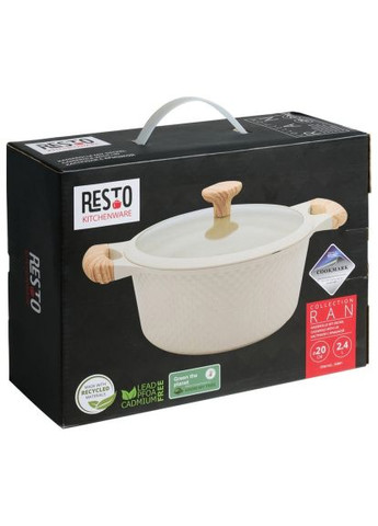 Кастрюля Ran белая 20 см 2.4 л (93801) RESTO Ran біла 20 см 2.4 л (366496423)