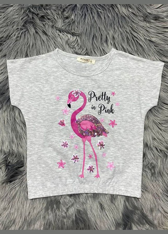 Серая летняя комплект футболка и шорты для девочки Breeze