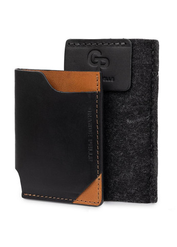 Картхолдер для візиток з натуральної шкіри 3 відділення чорний (sku_11398) No Brand (330012890)