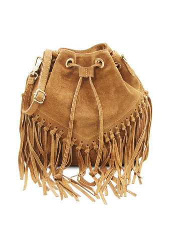 Замшевая женская сумка на плечо (Италия) fz189645 коньячная. Firenze (316702200)