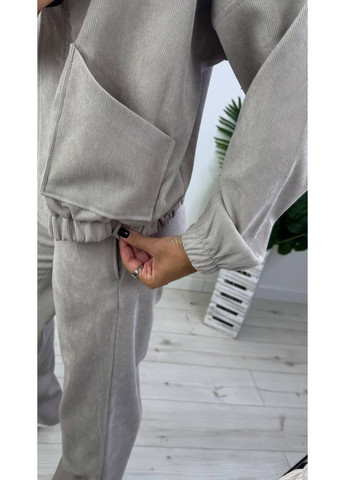 Жіночий костюм з мікровельвету з курткою на замку Україна (356683228)