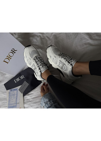 Кроссовки женские и мужские Dior Chrono White Black | Диор Хроно белые No Brand белые демисезоны (366742226)