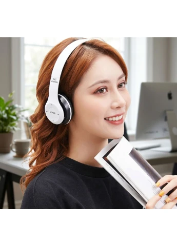 Наушники беспроводные Bluetooth Wireless P47 microSD FM Red No Brand (329887716)