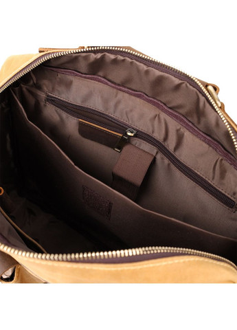 Стильный портфель из качественного текстиля из кожаными вставками 20874_1 Светло Vintage (363023633)