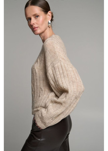 Бежевий демісезонний джемпер оверсайз з вовни преміум-класу (2877) Triko Bakh