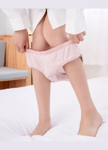 Полосатые трусы-слипы женские хлопковые розовые No Brand (342328903)
