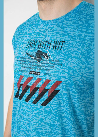 Голубая футболка мужская с принтом Andi 244R6020