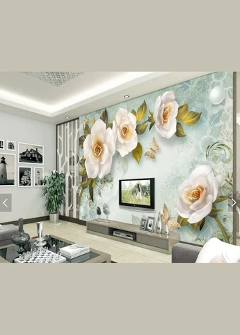 3D фотошпалери "Білі троянди" No Brand (316311297)