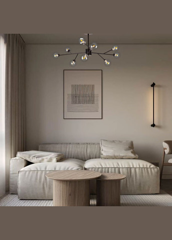 Чорна сучасна люстра на 9 ламп (52-9806-9 BK+CL) No Brand (370072520)