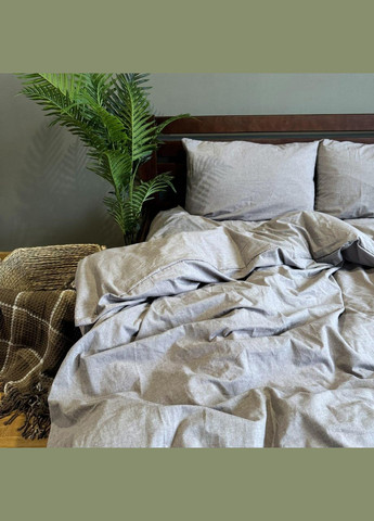 Постільна білизна Washed Cotton Півтораспальна 150 x 220 Варена бавовна Сіра 70 х 70 No Brand (307361336)