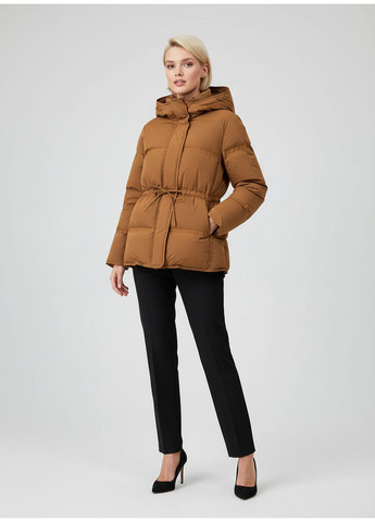 Коричневая демисезонная женская демисезонная пуховая куртка dc-101 коричневый Forza Viva