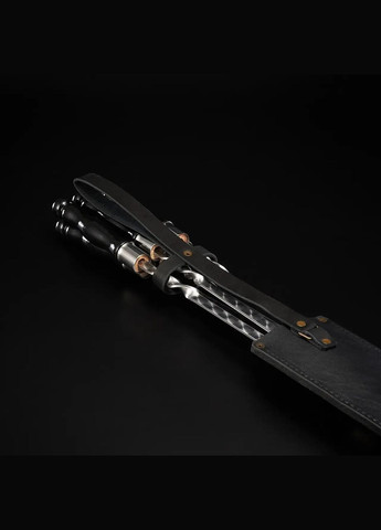 Шашличний набір-комплект на 6 шампурів у шкіряному сагайдаку "Grills " Чорний Handmade G19 (342745304)