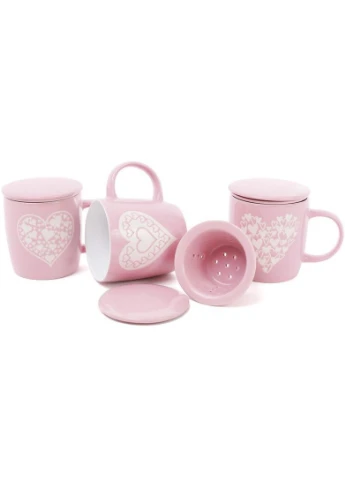 Кружка-заварник Shabby Chic "Сердце" 370мл с керамическим фильтром Bona (329897944)