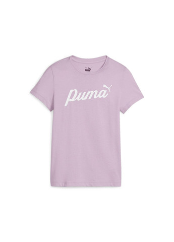 Фіолетова демісезонна дитяча футболка ess+ script youth tee Puma