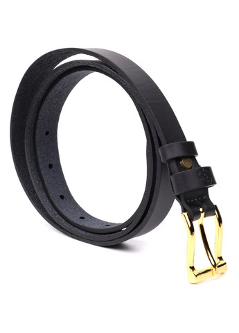 Тонкий шкіряний ремінь для жінок 22947 Чорний Grande Pelle (362556833)