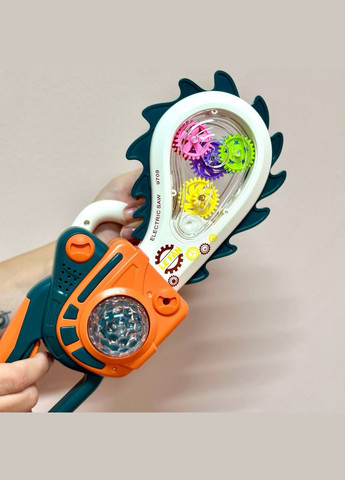 Дитяча музична бензопила з шестернями 9709C зі світловими ефектами Зелена Fun Game (327797214)