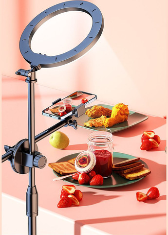 Штатив журавель 57,5см під телефон з кільцевою лампою 26см для предметної зйомки (код: HCRFL26) Yunteng (334689338)