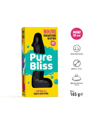 Крафтове мило-член із присоскою MINI Black, натуральне Pure Bliss (383098527)
