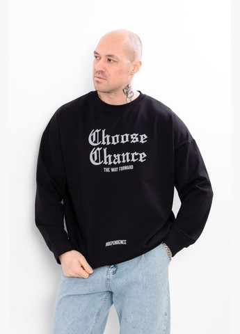 Черный свитшот мужской (оверсайз) (p-13424) Носи своє надпись без декора (316647866)
