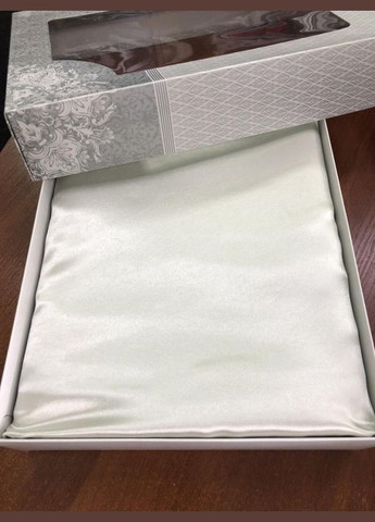 Атласне полуторна постільна білизна Біла Перлина 145*210 Moka textile (308071701)