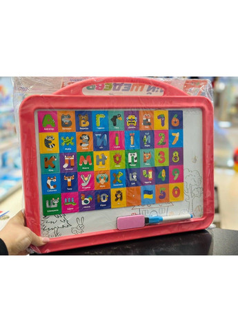 Дощечка двухсторонняя (магнитная/мел), азбука (магн/укр) 2 цвета Limo Toy (324833916)