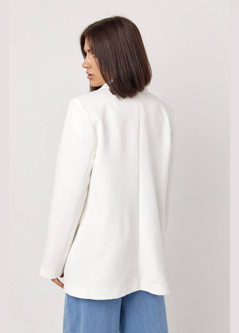 Белый женский женский прямой однотонный жакет Lurex однотонный - демисезонный