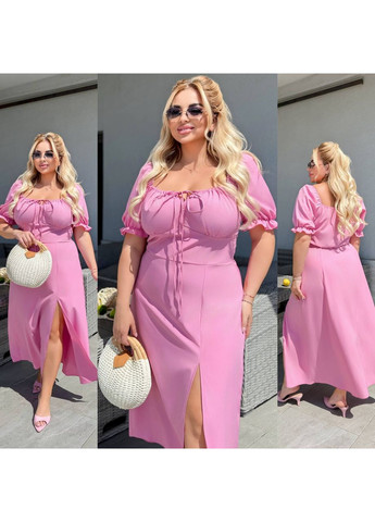 Рожева святковий, повсякденний, кежуал жіноча сукня міді а-силует Style Point однотонна