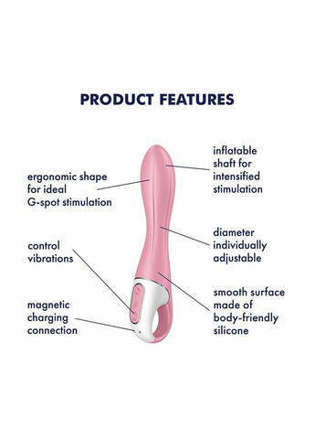 Надувний вібратор для точки G Air Pump Vibrator 2 з функцією розширення Satisfyer (371390063)