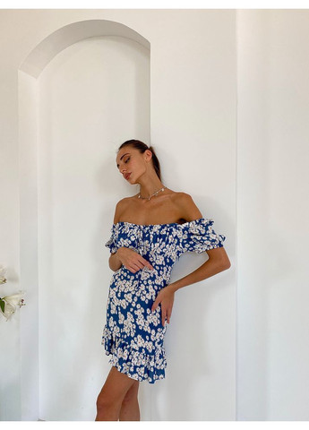 Синее платье laura цвет ромашка milirud