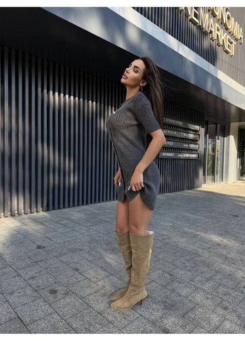 Графітова кежуал жіноча сукня No Brand