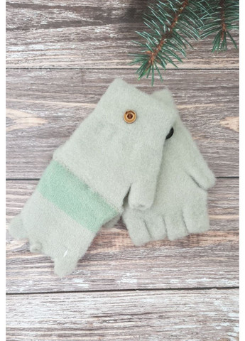 Вязаные перчатки-митенки для мальчиков 4-8 лет No Brand (356672143)