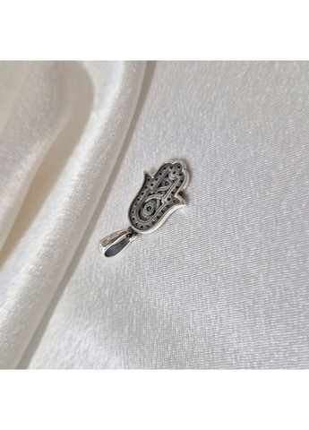 Серебряная кулон подвеска Оберег Талисман Ладонь Фатимы в камнях серебро 925 пробы Черненное 3646п 1.933г Nobrand (369974957)