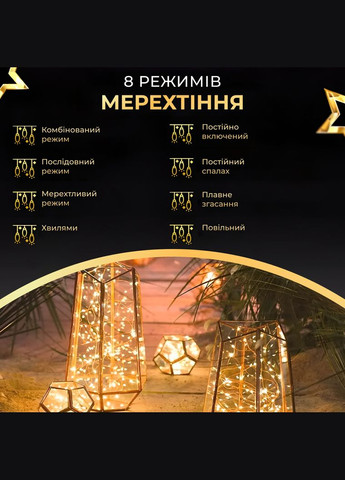 Гірлянда Роса нитка 500 LED довжина 50 м з пультом від мережі зелена, жовтий GarlandoPro (324071804)