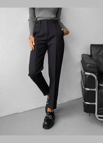 Ділові якісні прямі чорні штани з костюмки, штани ідеально підходять як для навчання так і для роботи No Brand 215 (280950019)