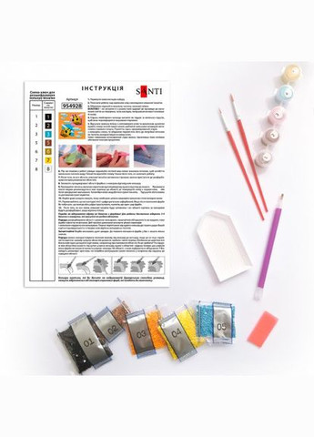 Картина по номерам с алмазной мозаикой Майнкрафт Пчелки 954928 25х25 см Santi (364753604)