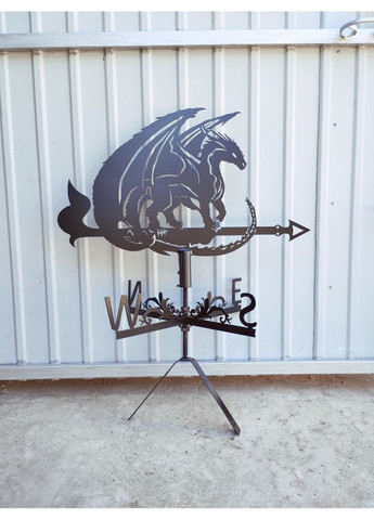 Флюгер на дом Дракон №2, флюгер на крышу из металла 2 мм. No Brand (368896322)