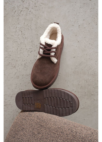 Stilli Женские зимние туфли из натуральной тёмно-шоколадной замши с белой меховой опушкой, удобная тёплая обувь для зимы темно-коричневый з натуральная замша, украина — зима (363135160)