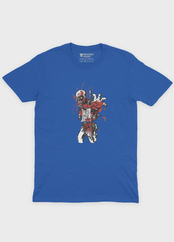 Синя демісезонна футболка для хлопчика з принтом антигероя - дедпул (ts001-1-brr-006-015-034-b) Modno