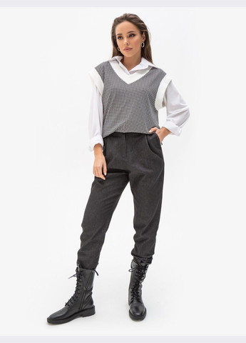 укороченные брюки из джинса с завышенной талией чёрные Dressa (331344781)