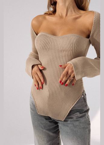 Кофта в рубчик з гарним вирізом Україна (327880176)