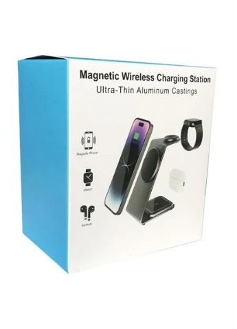 Зарядна станція 3IN1 M01 MagSafe Ultra-Thin (iPhone, iWatch, AirPods) 15W Original No Brand (394136022)