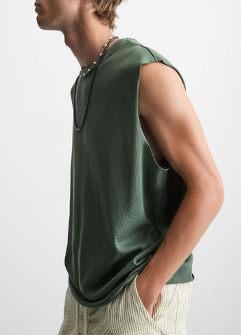 Серо-зеленая футболка Zara