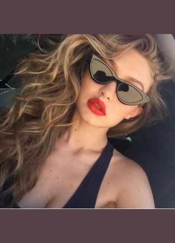 Жіночі сонцезахисні окуляри котяче око / лисички чорні LIGHT (315889513)