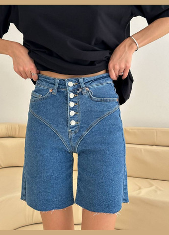 Жіночі джинсові шорти колір синій р.30 452680 New Trend (285711342)