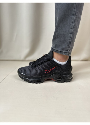 Черные демисезонные кроссовки мужские nike air max tn plus black red gore-tex найк аир макс тн плюс No Brand