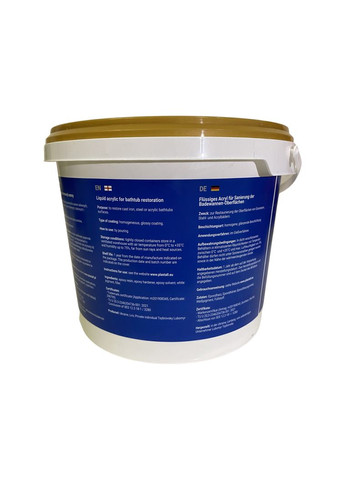 Жидкий акрил для реставрации ванн Premium 1.2 м цветной. Plastall (366870318)