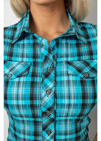 Бирюзовая рубашка женская в клетку Ager 230R065