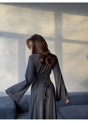 Графитовое праздничный, повседневный женское трикотажное платье клеш Україна